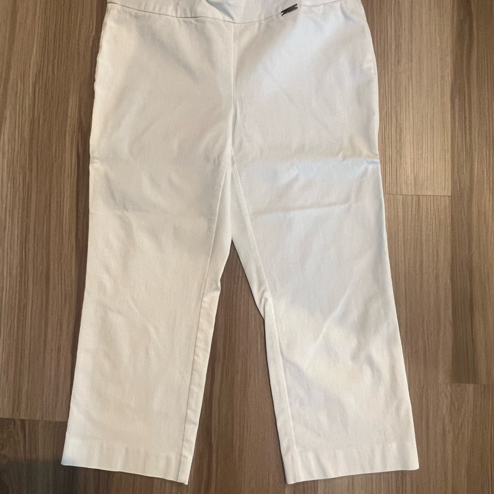 INC International Concepts White Cropped Straight-Leg Pants